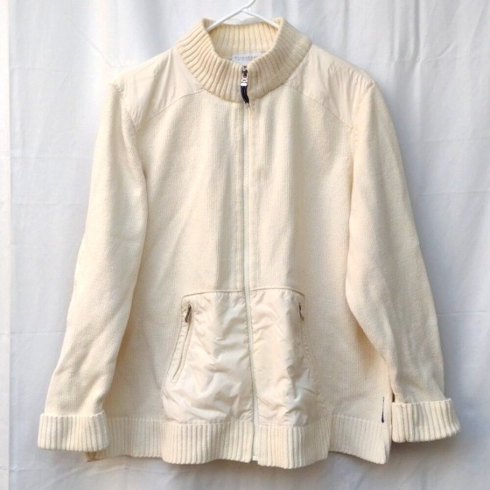 Liz Claiborne Cream Zipped Cardigan 1X
